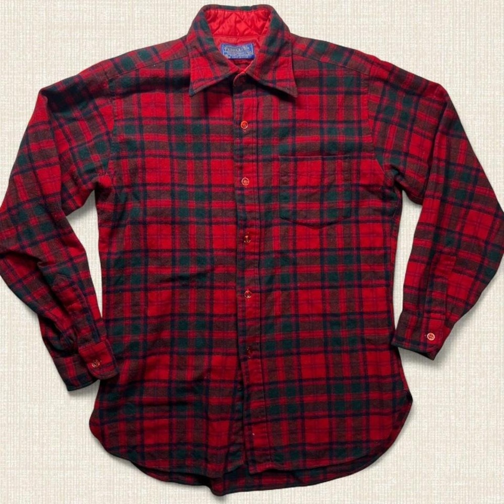 True Vintage 1970s Pendleton 100% Wool Lodge Shirt Plaid Medium